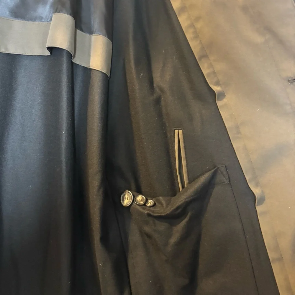 Lauren Ralph Lauren Classic Charcoal Brown Belted Trench Coat Men’s 42R - Picture 10 of 11